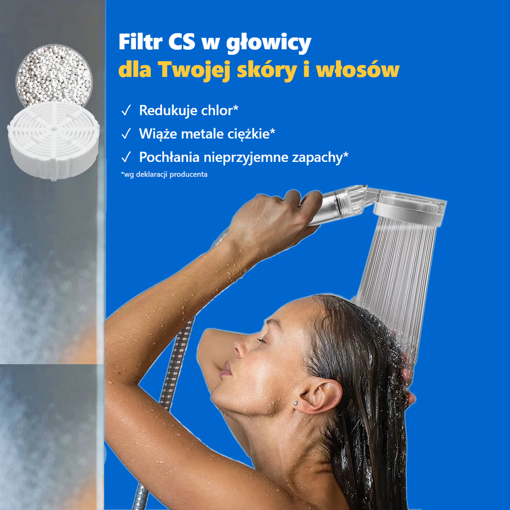 Filtr CS w głowicy słuchawki prysznicowej
